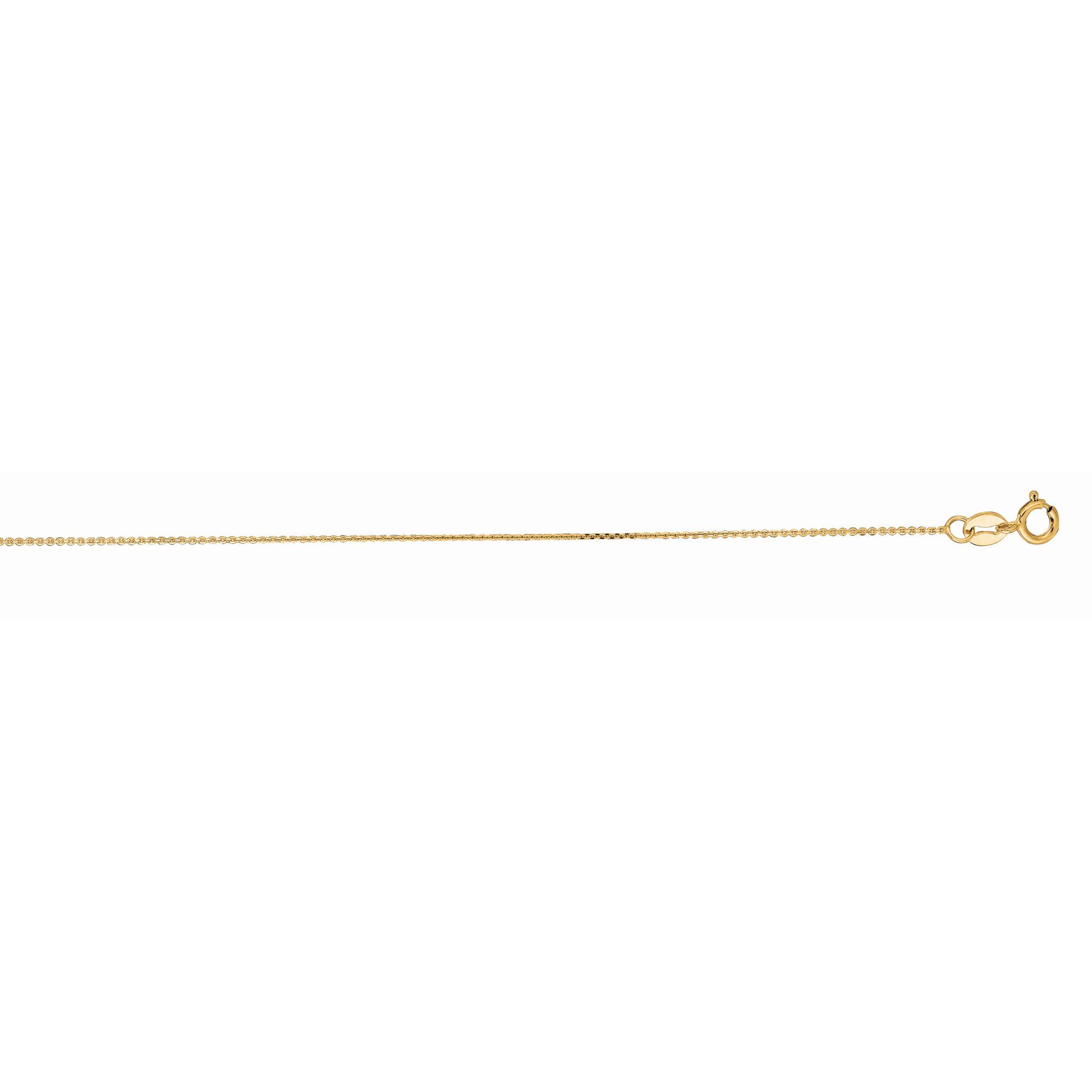 14K Gold .9mm Diamond Cut Cable Chain - Beverlys Jewelers